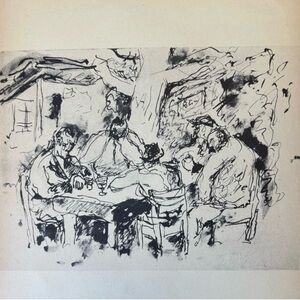 Gino Bonichi SCIPIONE 1929 Tavern Scene Fine Art Print Vintage Original Antique